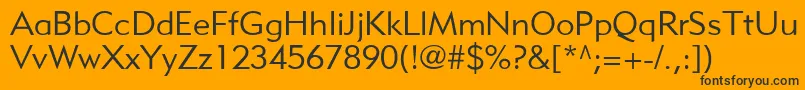 MetroliteLtTwo-Schriftart – Schwarze Schriften auf orangefarbenem Hintergrund