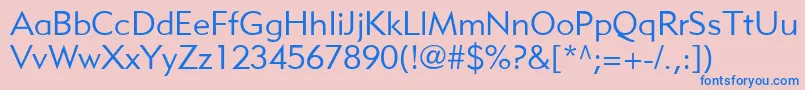 MetroliteLtTwo-Schriftart – Blaue Schriften auf rosa Hintergrund