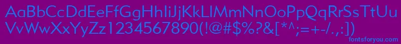 フォントMetroliteLtTwo – 紫色の背景に青い文字