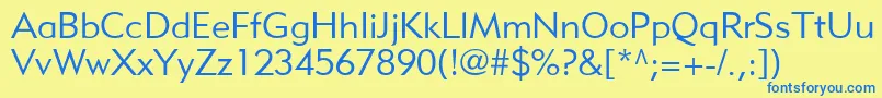 MetroliteLtTwo Font – Blue Fonts on Yellow Background