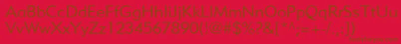 MetroliteLtTwo-fontti – ruskeat fontit punaisella taustalla