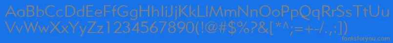 MetroliteLtTwo-fontti – harmaat kirjasimet sinisellä taustalla