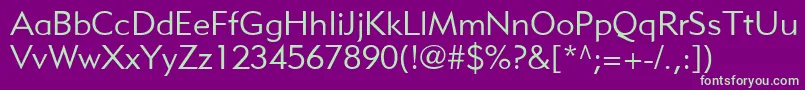MetroliteLtTwo Font – Green Fonts on Purple Background