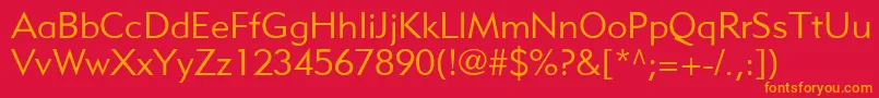 MetroliteLtTwo Font – Orange Fonts on Red Background