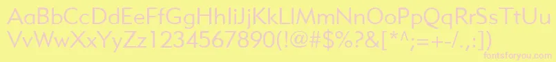MetroliteLtTwo Font – Pink Fonts on Yellow Background