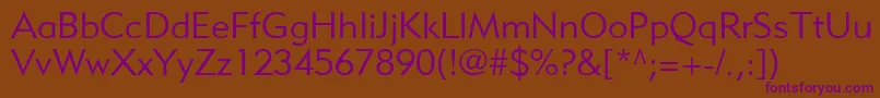 MetroliteLtTwo Font – Purple Fonts on Brown Background