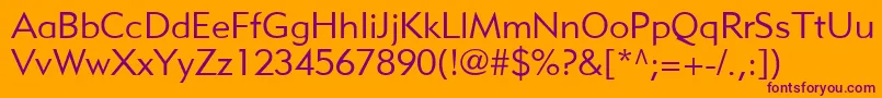 MetroliteLtTwo Font – Purple Fonts on Orange Background