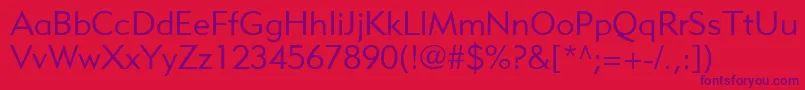 MetroliteLtTwo Font – Purple Fonts on Red Background