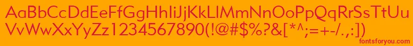 MetroliteLtTwo Font – Red Fonts on Orange Background