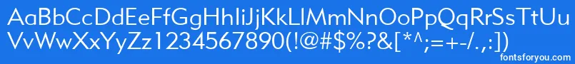 MetroliteLtTwo-Schriftart – Weiße Schriften auf blauem Hintergrund