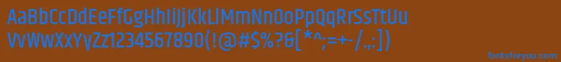 KhandMedium Font – Blue Fonts on Brown Background