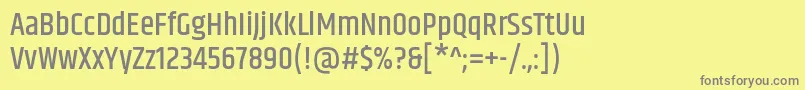 フォントKhandMedium – 黄色の背景に灰色の文字