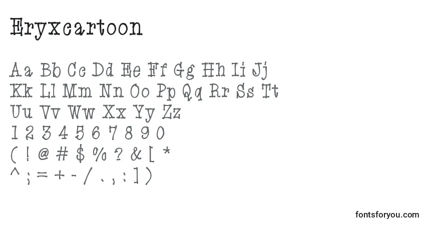Czcionka Eryxcartoon – alfabet, cyfry, specjalne znaki