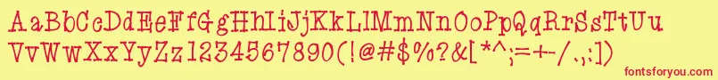 Eryxcartoon Font – Red Fonts on Yellow Background