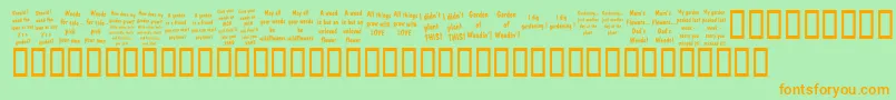 KrGardenz Font – Orange Fonts on Green Background