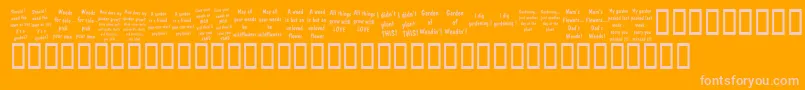 フォントKrGardenz – オレンジの背景にピンクのフォント