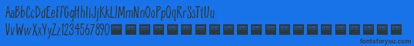 BreatheEasyDemo Font – Black Fonts on Blue Background