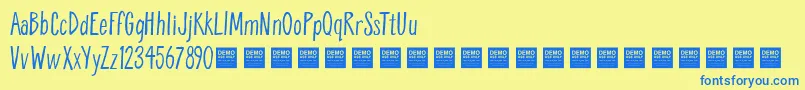 BreatheEasyDemo Font – Blue Fonts on Yellow Background