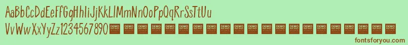 BreatheEasyDemo Font – Brown Fonts on Green Background