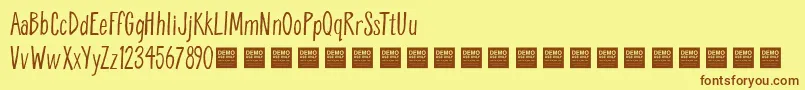 BreatheEasyDemo Font – Brown Fonts on Yellow Background