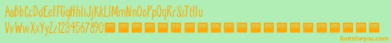 BreatheEasyDemo Font – Orange Fonts on Green Background