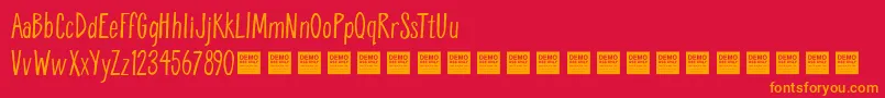 Police BreatheEasyDemo – polices orange sur fond rouge