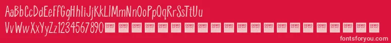 BreatheEasyDemo Font – Pink Fonts on Red Background