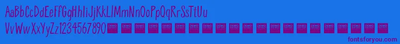 BreatheEasyDemo Font – Purple Fonts on Blue Background