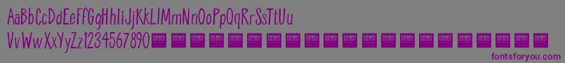 BreatheEasyDemo Font – Purple Fonts on Gray Background