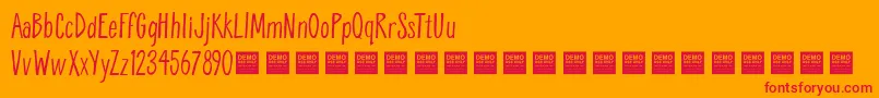 Fonte BreatheEasyDemo – fontes vermelhas em um fundo laranja