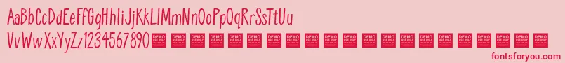 Шрифт BreatheEasyDemo – красные шрифты на розовом фоне