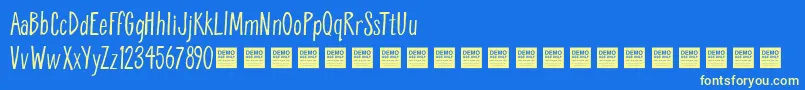 BreatheEasyDemo Font – Yellow Fonts on Blue Background