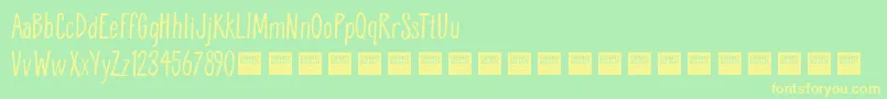 BreatheEasyDemo-Schriftart – Gelbe Schriften auf grünem Hintergrund