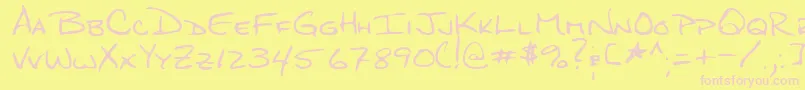 QuigleyRegular Font – Pink Fonts on Yellow Background