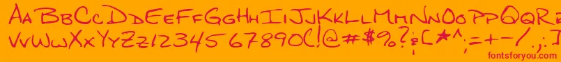 QuigleyRegular Font – Red Fonts on Orange Background