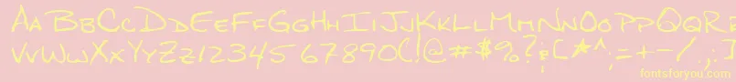 QuigleyRegular Font – Yellow Fonts on Pink Background