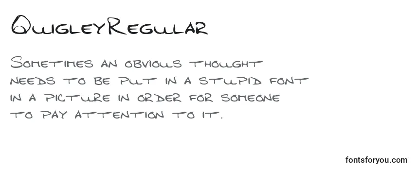 Schriftart QuigleyRegular