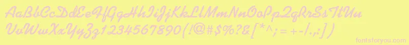 AlakoBold Font – Pink Fonts on Yellow Background