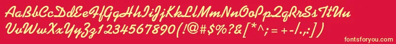 AlakoBold Font – Yellow Fonts on Red Background