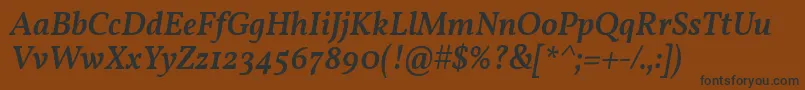 VollkornMediumItalic Font – Black Fonts on Brown Background