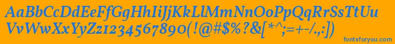 VollkornMediumItalic Font – Blue Fonts on Orange Background