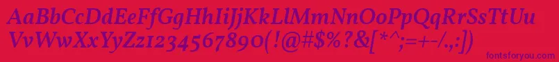 VollkornMediumItalic Font – Purple Fonts on Red Background