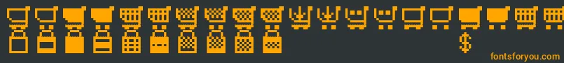 fuente BtdCartographerBitmap – Fuentes Naranjas Sobre Fondo Negro
