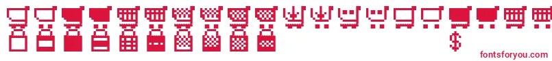 BtdCartographerBitmap Font – Red Fonts on White Background
