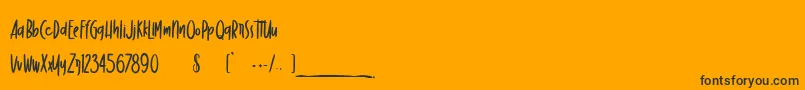 DancingMarker Font – Black Fonts on Orange Background