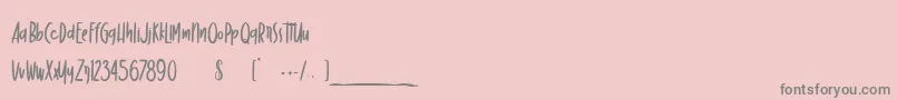 DancingMarker Font – Gray Fonts on Pink Background