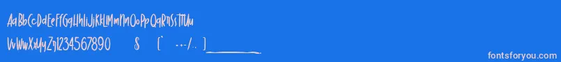 Fonte DancingMarker – fontes rosa em um fundo azul