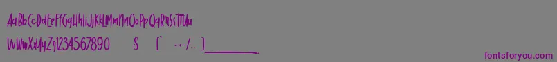 DancingMarker Font – Purple Fonts on Gray Background