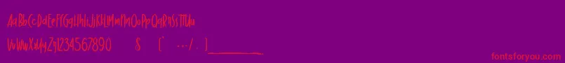 DancingMarker Font – Red Fonts on Purple Background