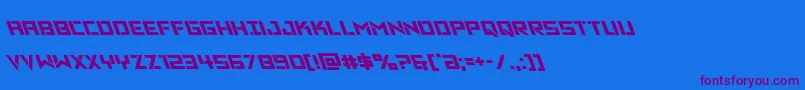 Fonte Vikingsquadleft – fontes roxas em um fundo azul